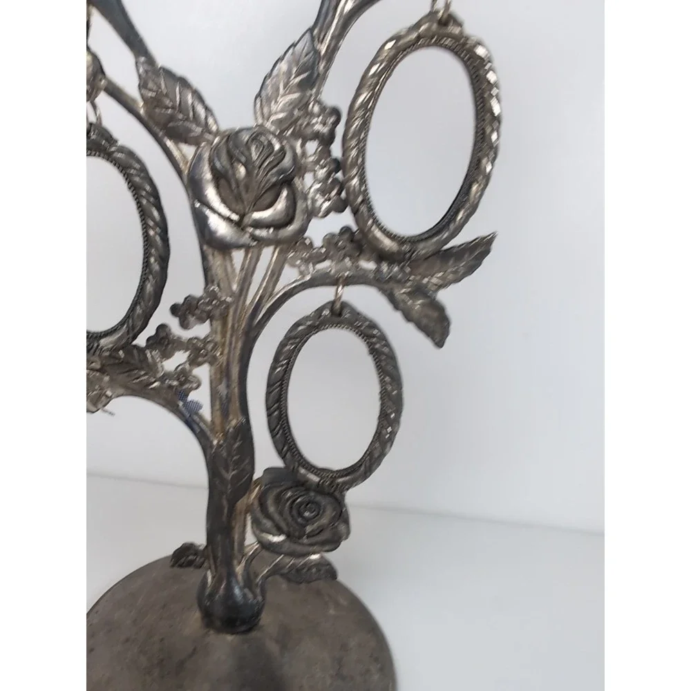 Godinger Silver Art Co. Plated Hanging Picture Frame Tree Roses Flowers Vintage